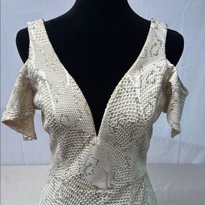 Bailey Blue Shimmering Snakeskin Formal Gown sz M